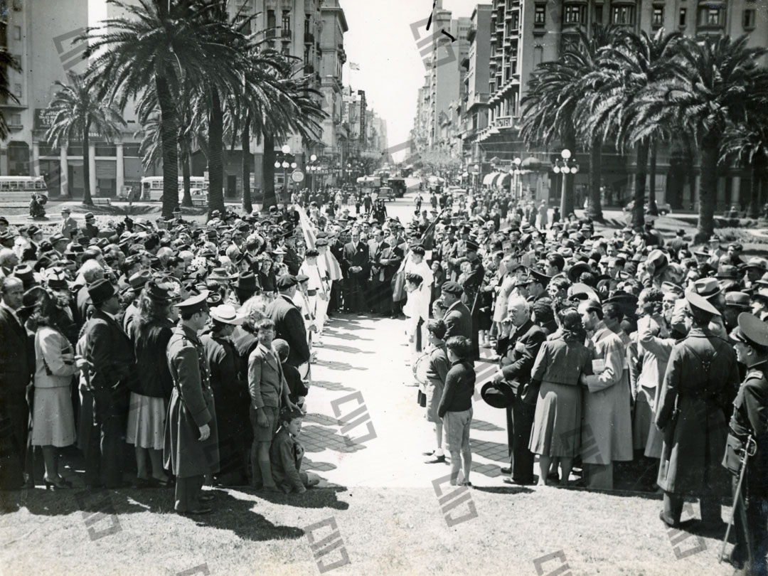 El Lehendakari Agirre durante el homenaje al General Artigas